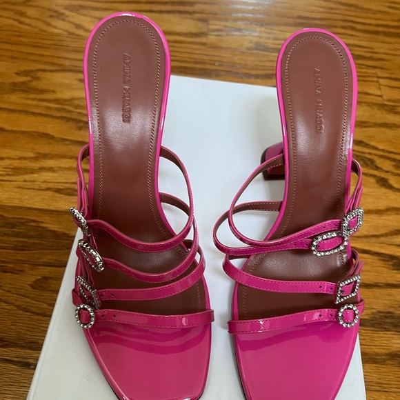 Amina Muaddi Robyn Strappy Patent Leather Sandals
Pink in 41 - Picture 7 of 8